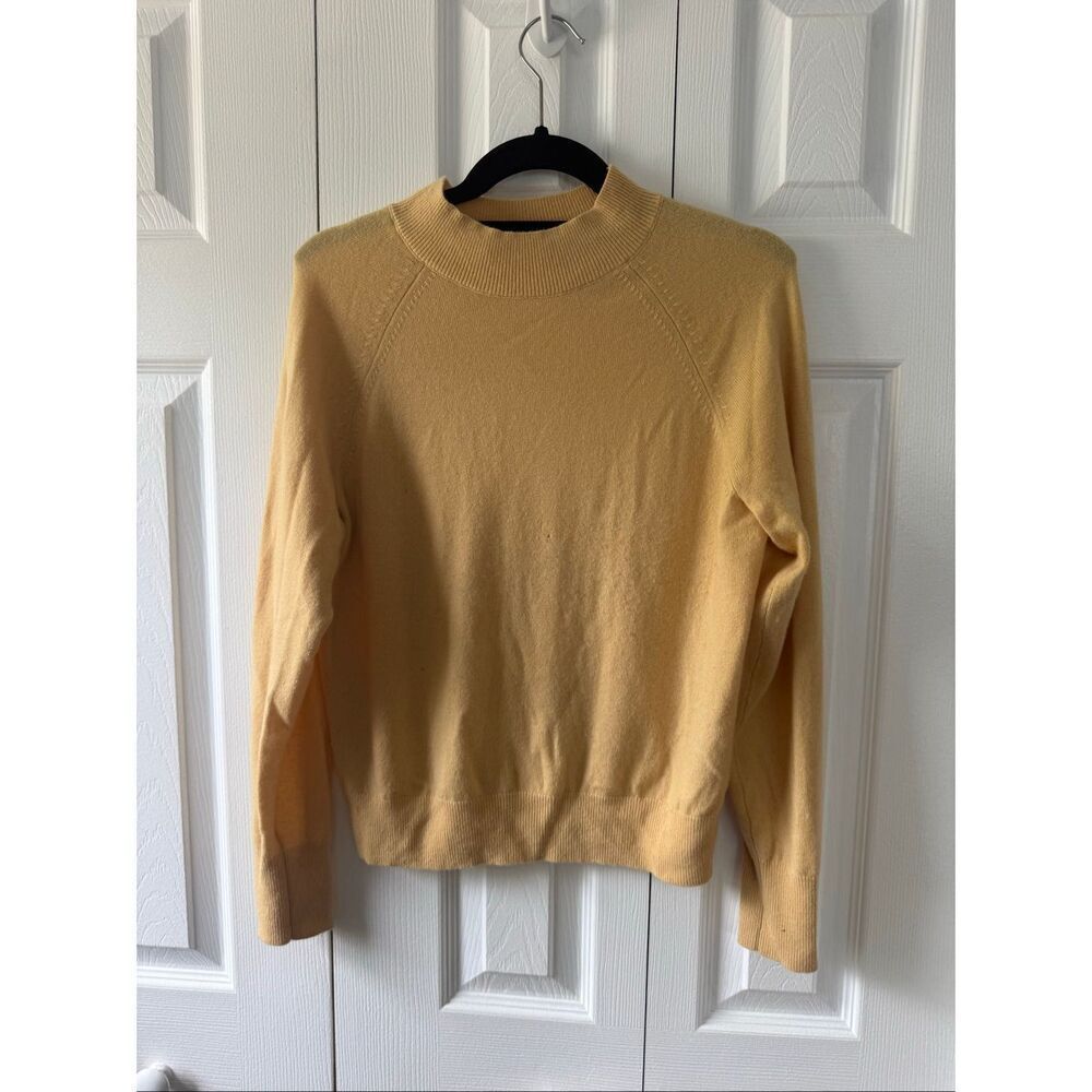 Everlane Cashmere Mock Neck Yellow Sweater
